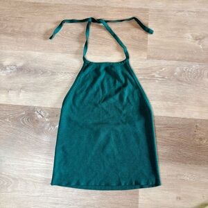 Sweater Halter Top Green Soft Size S